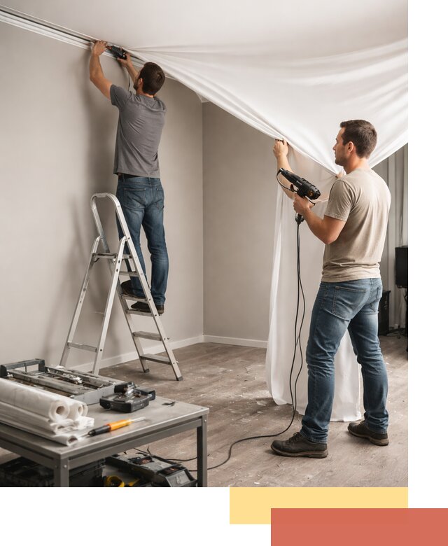 Монтаж натяжного потолка в студии в Севастополе