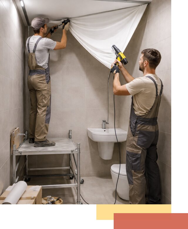 Монтаж натяжного потолка в санузле в Севастополе