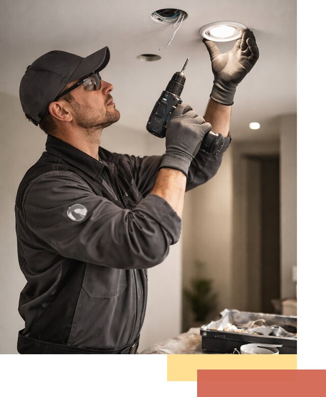 Установка точечных светильников в натяжной потолок в Севастополе