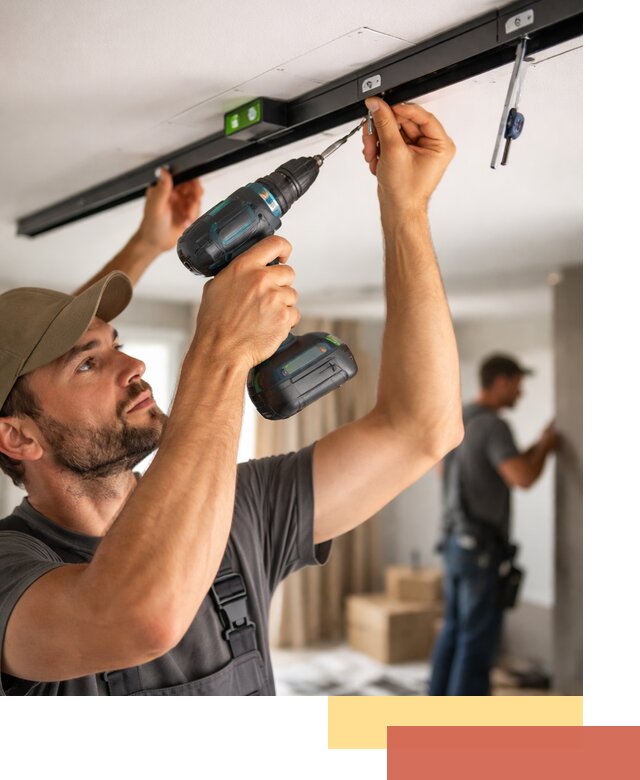 Установка трековых светильников в натяжной потолок в Севастополе