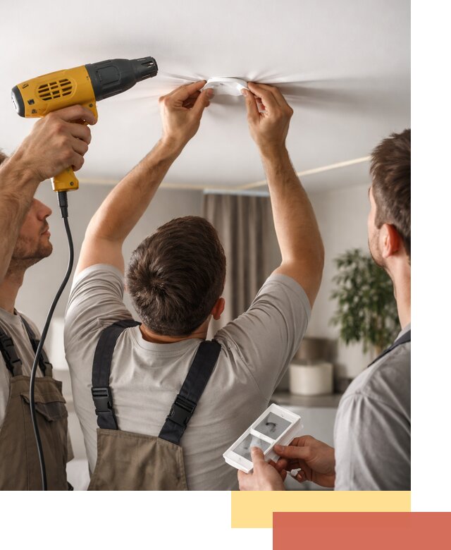 Ремонт прокола полотна натяжного потолка в Севастополе