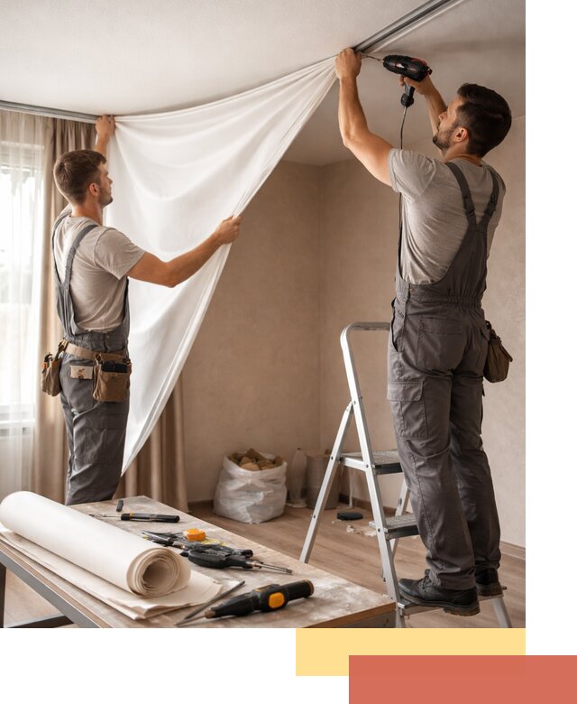 Замена полотна натяжного потолка в Севастополе быстро и качественно