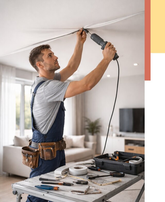 Ремонт натяжных потолков в Севастополе от 9805 руб. под ключ — ОТДЕЛОЧНИК-Сев