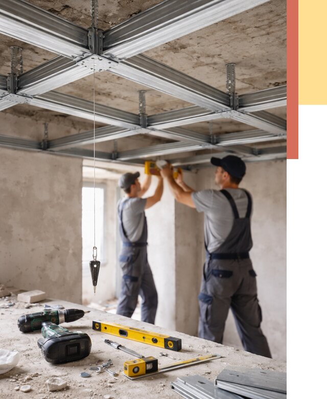 Монтаж каркаса потолка из профиля в Севастополе от 4644 руб. — услуги ОТДЕЛОЧНИК-Сев