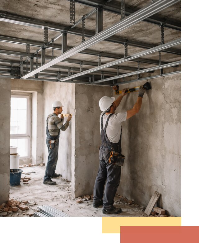 Монтаж каркаса потолка из профильного профиля в Севастополе