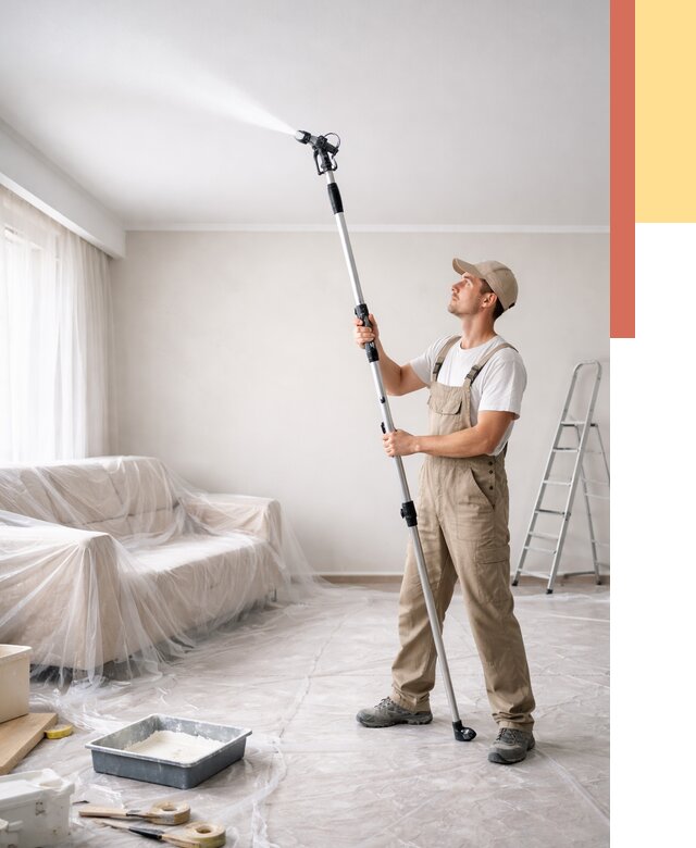 Покраска потолка краскопультом в Севастополе от 4644 руб. быстро и недорого | ОТДЕЛОЧНИК-Сев