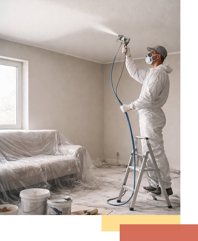 Покраска потолка краскопультом в Севастополе быстро и качественно