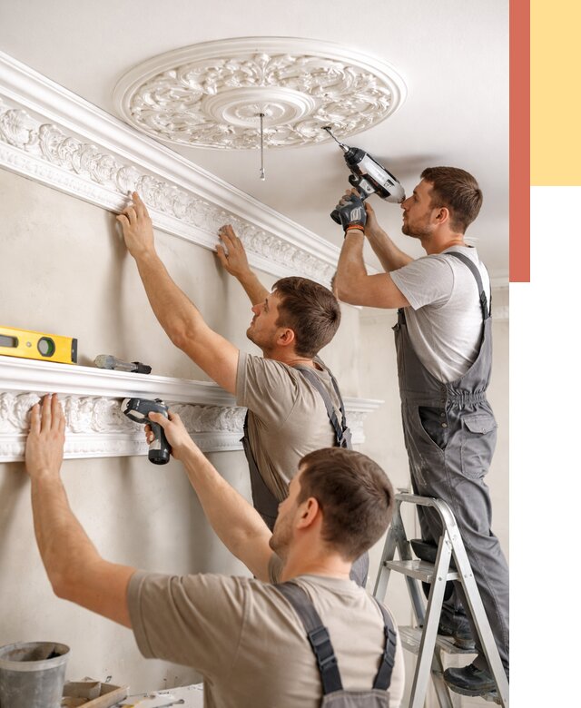 Монтаж лепнины на потолок в Севастополе от 3303 руб. быстро и недорого | ОТДЕЛОЧНИК-Сев